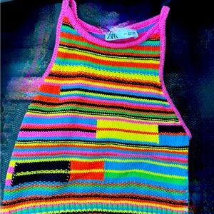 Get ready for hot girl summer with this cute multi-colored fitted tank from Zara